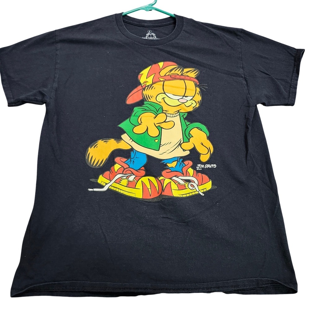 Ripple Junction Garfield Hip Hop Graphic T-Shirt Black Mens Large 2022 Jim Davis
